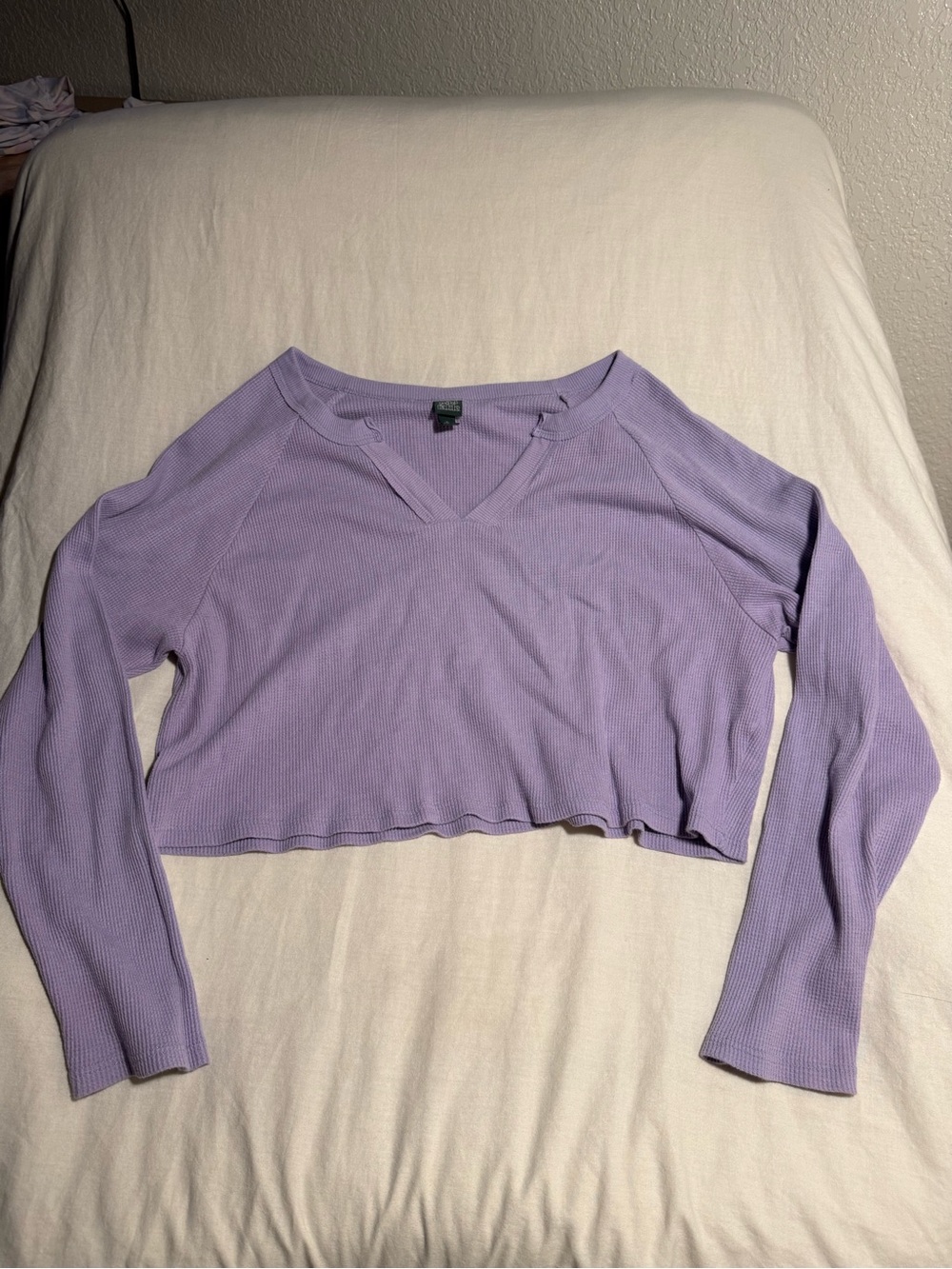 Lavender Cropped Long-Sleeve Top